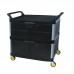 Multi-Purpose Compact 3 Shelf Utility Trolley Cart with Lockable Compartments