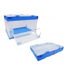 Folding Plastic Storage Box/ Container/ Carry Crate w/ Side Opening - 85L