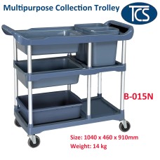 Commercial Kitchen Utility Trolley with 5 Buckets