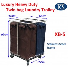 Dual Compartment/ Twin Bag Linen Laundry Housekeeping Multi-Purpose Trolley Cart