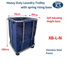 380L Spring Rising Base Linen Laundry Housekeeping Multi-Purpose Trolley Cart