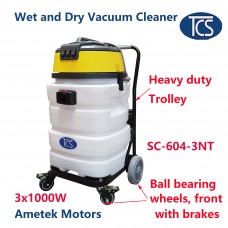 Commercial 90L Wet & Dry Vacuum Cleaner 3000W with a Heavy Duty Trolley