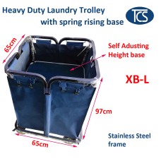 380L Spring Rising Base Linen Laundry Housekeeping Multi-Purpose Trolley Cart