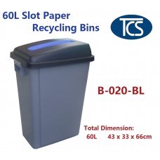 60L Recycling Waste Bin w/ Paper Slot