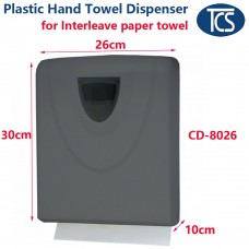 Black Compact Plastic Paper Towel Dispenser for Interleave Hand Towels