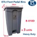 87L Commercial Foot Pedal Waste Bins x 3 Units - 100% Plastic - X-Ray and MRI Safe
