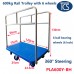 600kg Industrial Dual Side Handle 6 Wheel Platform Trolley