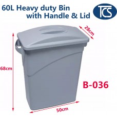 60L Commercial Heavy duty Plastic Bins with Lid & Handle x 3 Units