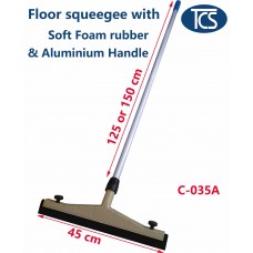 NEW Plastic Floor Squeegee with Soft Foam Rubber and Aluminium Handle