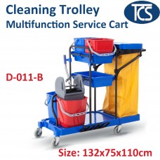 TCS Multi-Functional Cleaning Janitor Trolley Cart Twin Mop Bucket + Nylon Bag