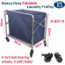 NEW Foldable Linen Housekeeping Stainless Steel Trolley Cart w/ Ball Bearing Wheels