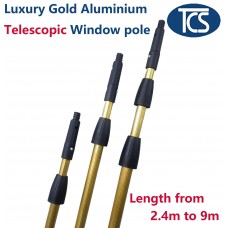 TCS WINDOW CLEANING SET SQUEEGEE SCRUBBER + EXTENDABLE TELESCOPIC POLE UP  TO 9M 