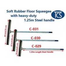 Soft Rubber Floor Squeegee with 1.25m Steel Aluminium Handle 