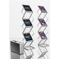 A4 Foldable Brochure & Catalogue Stand/ Holder w/ Hard Shell Case 