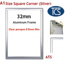 A1 Square Corner Snap Frame (Silver) 32mm