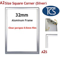 A2 Square Corner Snap Frame (Silver) 32mm