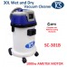 Commercial Industrial Plastic Tank 30L Wet & Dry Ametek Motor 1000W Vacuum Cleaner